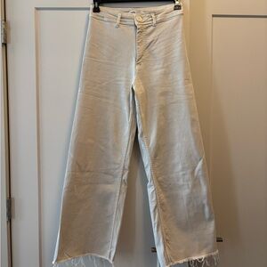 Zara Cream Marine Straight Wide-Leg Jeans